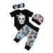 AMILIEe 4PCS Infant Baby Boys Girl Skull Romper Pants Headband Halloween Outfit Set