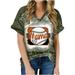 Olyvenn Women s Trendy Monther Day Tunic Shirts Discount Summer Short Sleeve Tees Baseball MOM Print Tops Crew Neck Shirts Cute Loose Casual Tie Dye Blouse Dressy Women 2023 Fashion Army Green 4