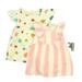 Pre-owned Okie Dokie Boys Pink | White Stripe | Ivory | Teal Polka Dots Dress size: 6 Months
