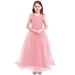 IDOPIP Flower Girls Tulle Maxi Dress Vintage Floral Lace Dance Gown Bridesmaid Wedding Party Dresses