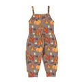 Penkiiy Toddler Baby Girl Jumpsuits Printing Strap Romper ts With Pockets s for Baby Girls for 4-5 Years Kids Brown 2023 Summer Deal