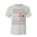 Tee Hunt Feliz Navi Dog Ugly Sweater T-Shirt Christmas Xmas Pet Paws Pup Mens Shirt Ash Gray Large