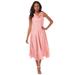 Plus Size Women's Sleeveless Burnout Gown by Roaman's in Desert Rose Burnout Blossom (Size 34 W)