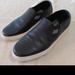 Gucci Shoes | Gucci Black Leather Women's Slip On Loafers White Soles Sz. Euro 38.5 | Color: Black/Blue | Size: Euro 38.5