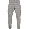 Cargohose URBAN CLASSICS "Urban Classics Herren AOP Glencheck Cargo Jog Pants", Herren, Gr. M, US-Größen, weiß (weiß, schwarz), 98% Baumwolle, 2% Elasthan, kariert, normal, Hosen