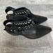 Free People Shoes | Free People Embedded Black Leather Western Mules Shoes | Color: Black | Size: 39eu