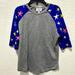 Lularoe Shirts & Tops | Lularoe Sloan Stars Graphic Raglan Shirt | Color: Blue/Gray | Size: 8g