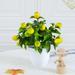 Hesroicy Artificial Lemon Green Plant Bonsai Fake Lemon Fruit Plant Potted Ornament for Garden Home Decoration