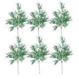 NUOLUX 6pcs Simulation Pine Cypress Short Branch Lifelike Cypress Leaves Decoration Artificial Pine and Cypress Leaves Short Branches for Wedding Party Home Decors Green