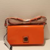 Dooney & Bourke Bags | Dooney & Bourke Patent Leather Wallet Cross Body Clementine Color Nwt | Color: Orange/Red | Size: 4.5 In H X 8 In L X 4.75 In W