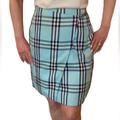 Burberry Skirts | Burberry Vintage Cotton Plaid Skirt Blue | Color: Black/Blue | Size: 6