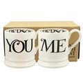 Emma Bridgewater Black Toast You & Me Set of 2 1/2 Pint Mugs (Boxed)