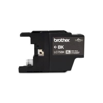 Brother LC75BK Ink Cartridge - Black - Inkjet - 600 Page - 1 Each