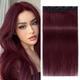 Benehair Clip in Human Hair Extensions Natural Real Hair Extension 18Inches 50g Hair Extensions Clip In with 5 Clips, One Piece Human Hair Extension Clip, Thinning Claret Red Hair for Women #99J