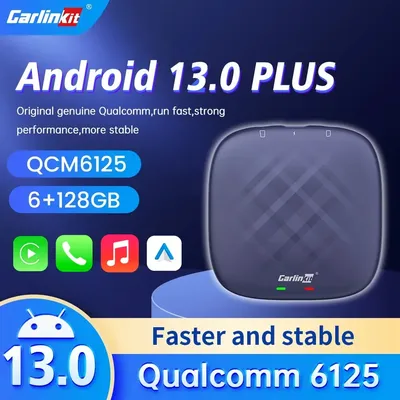 Carlinkit-CarPlay Android 13 TV Box Plus 8 + 128 Go 8 cœurs QCM 665 6125 CarPlay sans fil