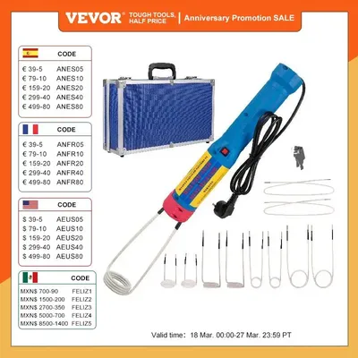 VEVOR Kit de Chauffage à Induction Magnétique 1 kW Chauffage de Boulon par Induction avec 8/10