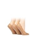 Ladies 3 Pair Pringle Lace Shoe Liner Socks Nude 4-8
