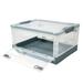 Clear Storage Bins with Lid Foldable Plastic Stackable Storage Container Underbed Orgarnizer Box 19.7 L x 14 W x 9.6 H 44L