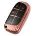 Unique Bargains TPU 3 Button Keyless Entry Remote Cover for Dodge Challenger Carbon Fiber Pattern Rose Gold Tone