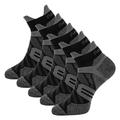 Toes&Feet Men s and Women s 5-Pack Black with Grey Quick Dry Compression Ankle Running Socks M