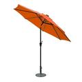 Jeco OF-UB104 9 ft. Aluminum Umbrella with Crank & Solar Guide Tubes - Black Pole & Orange Fabric