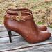 Coach Shoes | Coach Salene Leather Heels Ankle Booties Boots 9 | Color: Brown | Size: 9