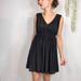 Madewell Dresses | Madewell Black Mini Dress V-Neck V-Back Empire Waist Tie Back 2393 | Color: Black | Size: S