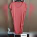 Athleta Dresses | Athleta Coral Scrunched Rouched Dress Size Large Short Sleeve Scoop Neck | Color: Orange/Pink | Size: L