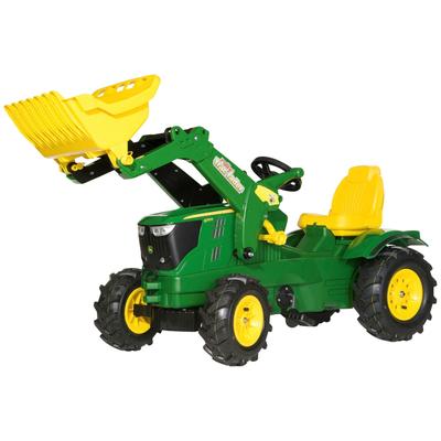 Tretfahrzeug ROLLY TOYS "John Deere 6210R", grün, Tretfahrzeuge, KinderB:53cm H:81cm T:142cm, Kunststoff, Kindertraktor mit Lader und Luftbereifung, B:53cm H:81cm T:142cm Image