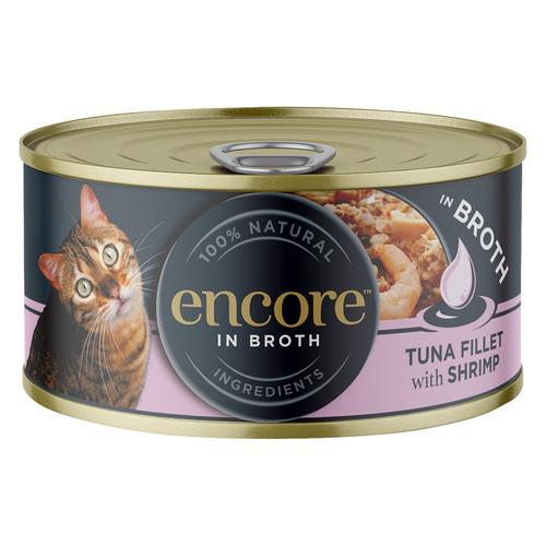 48x 70g Encore Dose Thunfisch und Garnelen Katzenfutter nass