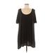 Brandy Melville Casual Dress - Shift Scoop Neck Short sleeves: Black Print Dresses