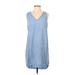 Gap Casual Dress - Shift V Neck Sleeveless: Blue Print Dresses - Women's Size Small