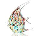 QFkris Blown Glass Fish Figurines Collectibles Ocean Crystal Art Tropical Angelfish Sea Animals Decor Glass Paperweight Ornament Gift