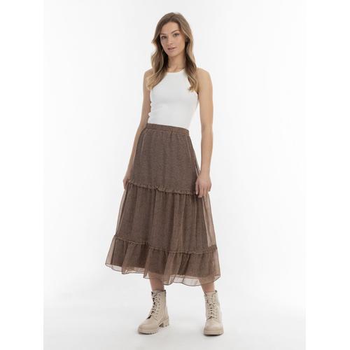 Dreimaster Maxirock Damen braun, S