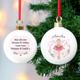 Personalised Sugar Plum Fairy Christmas Bauble, Ceramic Decoration, Daughter Christmas Ornament, Granddaughter Fairy Decoration