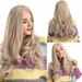 DOPI Fashion Wavy Light Blonde Long Curly Wig For Woman Wig Artificial Hair Wigs
