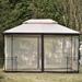 13 ft. W x 9.7 ft. D Iron Patio Outdoor Gazebo with Mosquito Netting