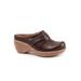 Wide Width Women's Mackay Clog by SoftWalk in Dark Brown (Size 7 1/2 W)