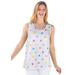 Plus Size Women's Sleeveless Mickey Heads Tank by Disney in White Multi Mickey (Size 3X)