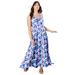 Plus Size Women's Sleeveless Sweetheart Dress by June+Vie in Blue Flowy Abstract (Size 30/32)