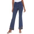 Plus Size Women's Batik Embroidered Bootcut Jean by Denim 24/7 in Multi Batik Embroidery (Size 20 W)