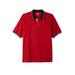 Men's Big & Tall Double Tipped Polo by KingSize in Red (Size 2XL)