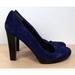 Nine West Shoes | Nine West Blue Purple Black Suede Leather High Heels Shoes Size 7.5 | Color: Blue/Purple | Size: 7.5