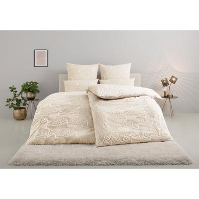 Bettwäsche LEONIQUE "Matilda in Gr. 135x200 oder 155x220 cm", beige (natur), B/L: 135cm x 200cm, , Renforcé, B/L: 40cm x 80cm, Renforcu00e9, Obermaterial: 100% Baumwolle, Bettwäsche, Bettwäsche aus Baumwolle, Bettwäsche mit skandinavischem Design Image