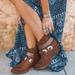 Free People Shoes | Nib Harness Western Distressed Canvas Booties | Color: Brown | Size: 5.5