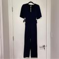 Zara Pants & Jumpsuits | Cute Navy Blue Open Back Jumpsuit | Color: Blue | Size: S