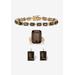 Women's 41.25 Tcw Genuine Smoky Quartz Gold-Plated Earring, Bracelet & Ring Set by PalmBeach Jewelry in Brown (Size 7)