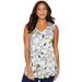 Plus Size Women's V-neck Snoopy Tank by Disney in White Snoopy Print (Size 4X)