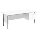 Sonata Rectangular 1800mm Desk with Single 2 Drawer - EF1875REC2DPWHBK