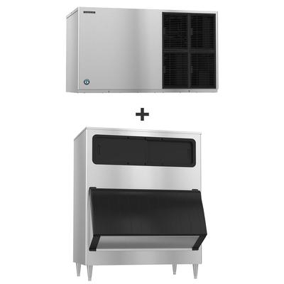 Hoshizaki KM-1601SWJ3/B-1300SS 1671 lb KM Series Crescent Cube Commercial Ice Machine w/ Bin - 1304 lb Storage, Water Cooled, 208-230v, 1671 lb Daily Production, Cube Style, Stainless Steel